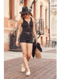 High-waisted denim shorts black 6200 - Online store - Boutique